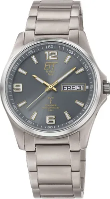 ETT Eco Tech Time EGT-11601-21M Funk-Solar Herrenuhr Everest Gents Titan/Grau 1