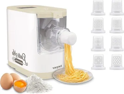 Obrázok produktu pre Stroj na výrobu cestovín 200 W – 320 g múky – 8 šablón – ovládanie cez displej – odmerka – lopatka na cesto
