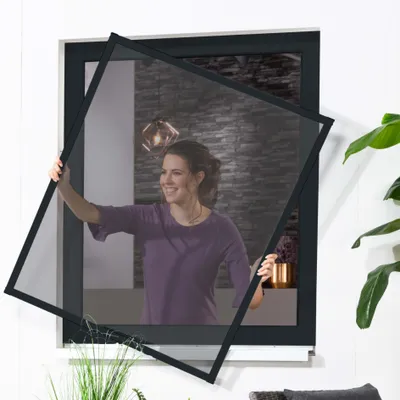 Produktbild von Fensterbausatz Master SLIM 100x120cm anthrazit Pollenschutzgewebe 100690807-VH