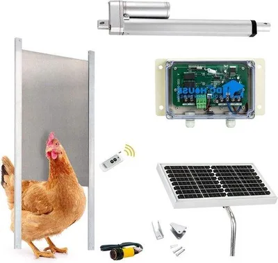 Obrázok produktu pre Automatický otvárač kurníka 10 W so svetelným senzorom