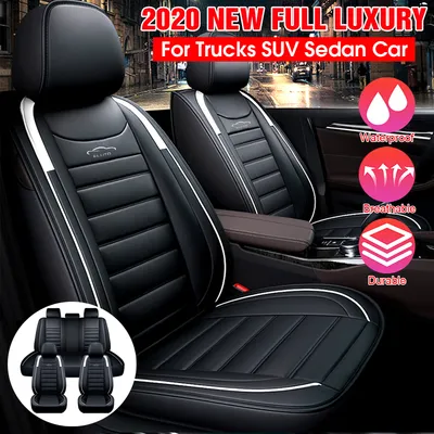 Produktbild von 11tlg Elegant 5 Sitz Auto Sitzbezüge Schonbezüge Komplettset Kunstleder White