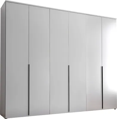 Produktbild von Drehtürenschrank >Kevo< 3 Böden, 3 Stangen, Weiß, Holzwerkstoff - 270x225x52cm (BxHxT)