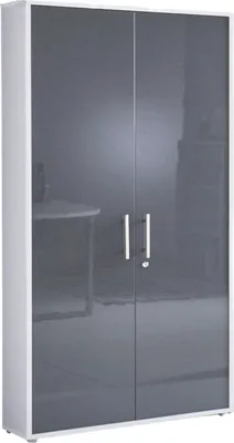 Produktbild von Aktenschrank TABOR breit / hoch in lichtgrau / anthrazit Hochglanz