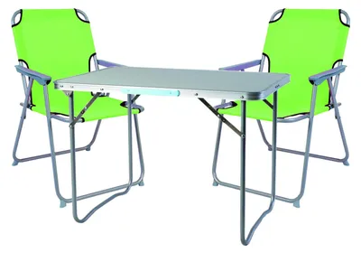 3-teiliges Campingmöbel Set Alu mit Tragegriff Camping lime-grün L70xB50xH59cm