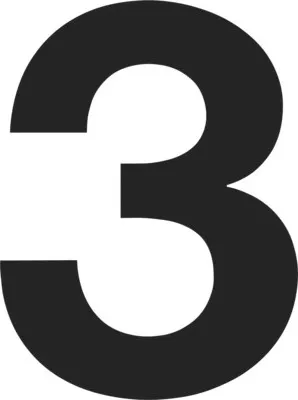 Produktbild von Klebeziffer "3" schwarz 35 mm