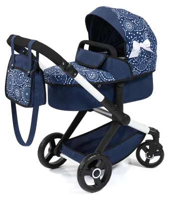 Produktbild von Bayer Design 17073AB Puppenwagen Xeo mit Tasche, höhenverstellbarer Griff, Schwenkschieber, wandelbar als Puppenjogger, bewegliche Vorderräder