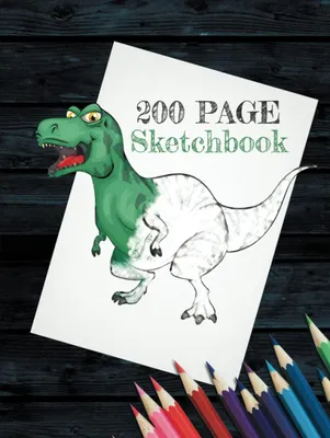 Productafbeelding van 200 Pagina's Dinosaurusschetsboek voor Kinderen