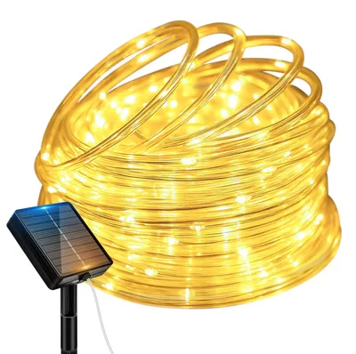 Solar-Lichterkette 10 m, 100 LEDs, warmweiß, IP65, 8 Modi