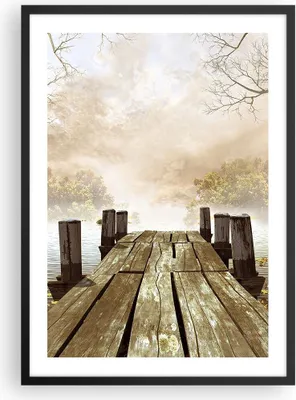 Produktbild von Gerahmtes Poster - Schwarzer Rahmen - Illustration herbst landschaft bäume - 50x70 cm - Wand Bild - Wanddeko - Wandbilder - Wandposter - Bilderrahmen - Bilder - Kunstdruck - Wandbild - P2BPA50x70-2394