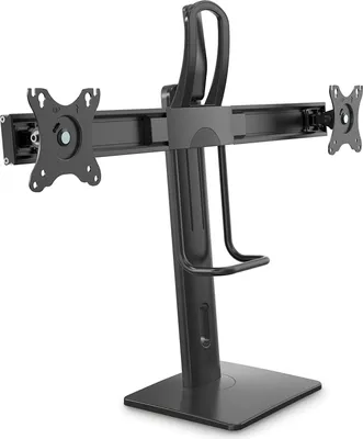 Produktbild von conecto Monitor-Halterung für 2 Bildschirme, VESA 75x75 bis VESA 100x100 Monitor-Aufnahme, stufenlos Höhenverstellbar, neigbar, schwenkbar, drehbar, schwarz