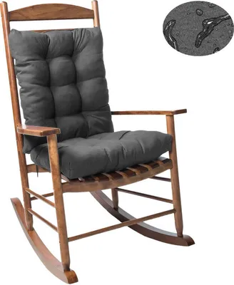 Image de (43×53 cm, gris clair) Coussin de chaise imperméable Set de 2 coussins de dossier Coussin de chaise à bascule avec bandes Coussin de chaise pour jardin extérieur terrasse