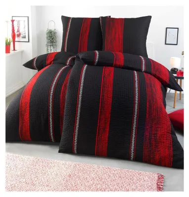 Produktbild von 4-teiliges Seersucker Bettwäsche Set 135x200 mit 2 Bettbezügen 135 x 200 und 2 Kissenbezügen 80x80 |   und für Allergiker geeignet (Design 2)