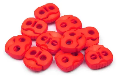 Produktbild von 10 Kordelstopper mit zwei Löchern 20x20mm, Durchzug 5mm - 35 Farben