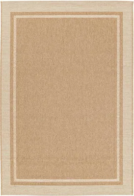 Produktbild von In- und Outdoorteppich - Braun - 120 x 170 cm - mit weißer Bordüre