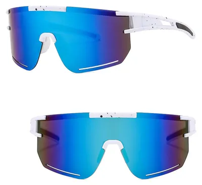 Immagine prodotto di Occhiali da sole per bicicletta, protezione UV400, polarizzati, colore blu intenso, ideali per la ciclismo