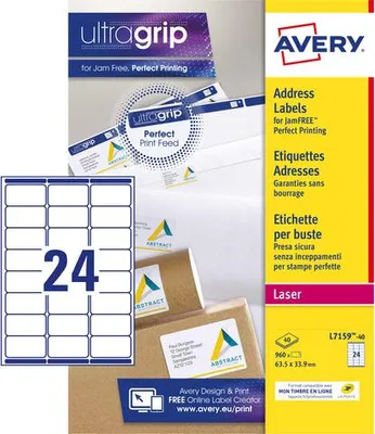 Produktbild von Avery - Etikett L7159-40 63,5x33,9mm weiß 960 Stück