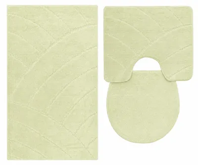 Produktbild von 3 tlg Badematte Badezimmerteppich Badteppich Set Creme