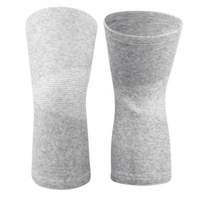 Image de 1 Paire de genouillères élastiques en fibre de carbone de bambou pour protéger les genoux Gris L