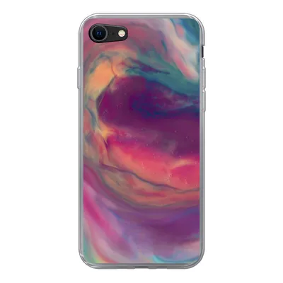 Produktbild von MuchoWow® Handyhülle Schutzhülle Hülle für iPhone 8 Flüssig - Rosa - Türkis - Abstrakt Silikon Softcase Handy Hülle - Schutzhaube