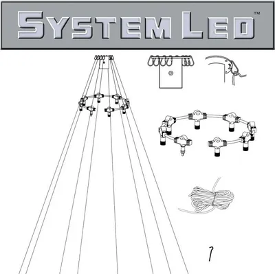 System LED White | Fahnenmast-Zubehör-Set | koppelbar | exkl. Trafo