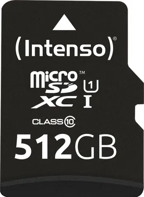 Produktbild von Intenso 512 GB microSDXC Speicherkarte UHS-I Premium inkl. SD-Adapter