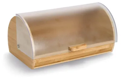 Produktbild von ZELLER 25364 Brotkasten Bambus mit Kunststoffdeckel, transparent, 39 x 25 x 19 cm