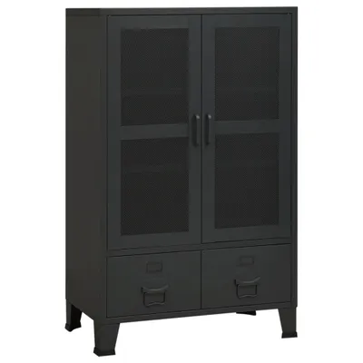 Obrázek produktu pro Industriální úložná skříň černá 70 x 40 x 115 cm kov