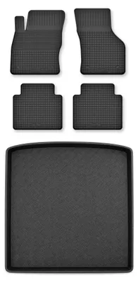 Produktbild von Gummimatten + Kofferraumwanne für Skoda Kodiaq I 2017-2024 – Schwarz, Semi-Universal, angepasst – Wielganizator Semi-Universal