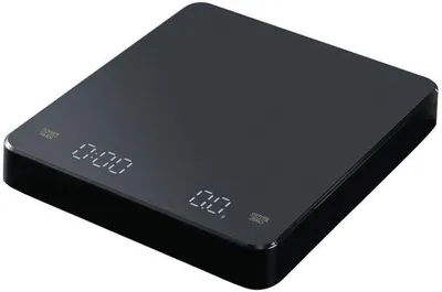 Produktbild von Digitale Kaffeewaage mit Timer und LED-Anzeige, max. Gewicht 3 kg, Präzision 0,1 g, für Filterkaffee und Pour-Over Kaffee geeignet.