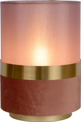 Obrázek produktu pro Stolní lampa s lněným stínidlem růžová trubice E14 Extravaganza Lucide