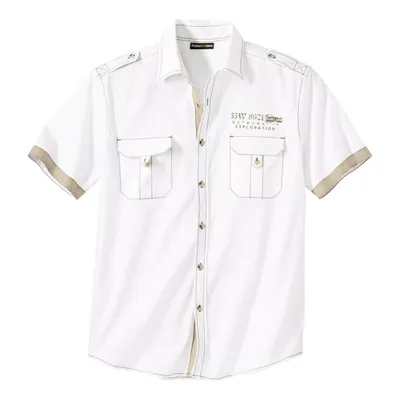 Image de Atlas For Men - Chemise aviateur pour homme AF819 (XL) (blanc)
