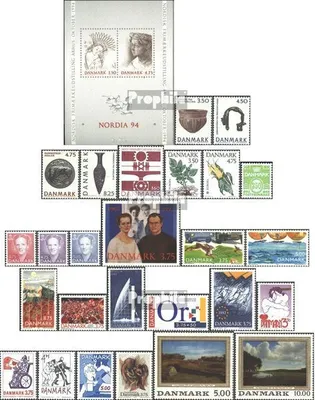 Produktbild von Briefmarken Dänemark 1992 Mi 1018-1045 (kompl.Ausg.) Jahrgang 1992 komplett postfrisch Nationalmuseum
