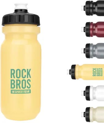 Produktbild von ROCKBROS Fahrrad Wasserflasche 600ml Trinkflasche Sport Auslaufsichere Flasche Radfahren Wasserflasche für Fahrrad Camping Gym Wandern Gelb