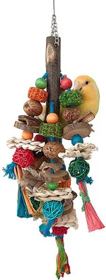 Produktbild von Papageienspielzeug Aus Natürlichem Holz Für Mittelgroße Und Große Vögel, Mehrfarbige Maisblöcke, Vogelkauspielzeug, Papageienkäfig-Beißspielzeug