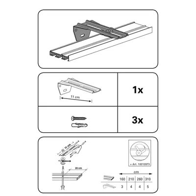 Produktbild von Gardinia Winkelträger Atlanta weiß, 11 cm