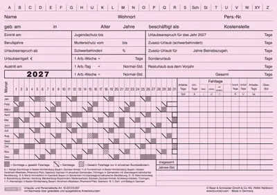 Produktbild von BRUNNEN Urlaubskarten 2027 | A5 quer, rot, 100 Stück