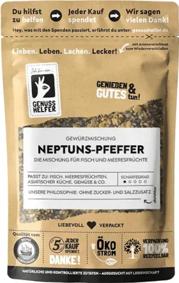 Produktbild von Neptuns-Pfeffer, gemahlen, Fischgewürz, Lachsgewürz, ideal zum Kochen und Grillen, 3 x 50g