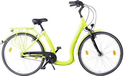 Produktbild von 28 Zoll City Bike Alu Fahrrad 7 Gang Rücktritt Tiefeinsteiger hellgrün