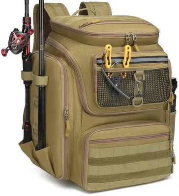 Produktbild von Großer Angelrucksack mit Aufbewahrungsboxen und Rutenhaltern
