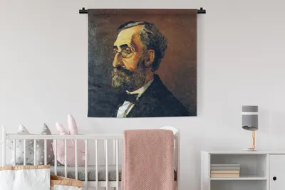 Produktbild von MuchoWow® Wandteppich Wandbehang Porträt von Adolphe Monet - Claude Monet 90x90 cm Tapisserie Dekoration Wandtuch - Wandaufhänger