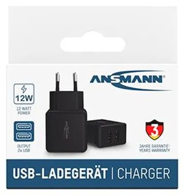 Image de Ansmann Home Charger HC212 2xUSB 2400mA noir