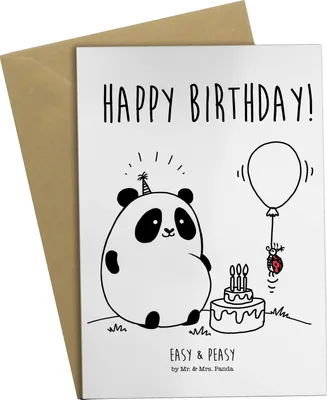 Produktbild von Mr. & Mrs. Panda Glückwunschkarte Panda Geburtstag - Weiß - Geschenk, vatertagskarte, weihnachtskarten, Grußkarte, neujahrskarte, Grußkarten