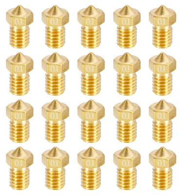 20x 0,1 mm 3D-Drucker Extruderdüsen M6 Gewinde Messing