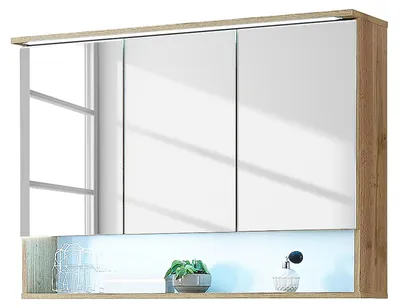Produktbild von home24 Spiegelschrank - inkl. Beleuchtung - Wildeiche Nachbildung
