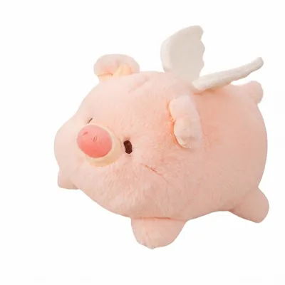 Produktbild von Plüschschwein 30 cm mit Flügeln – Kuscheltier & Kissen für Kinder & Freundin