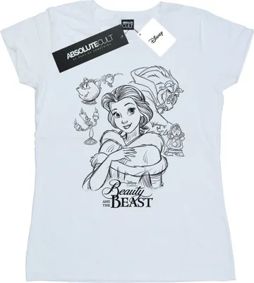 Produktbild von Disney - "Beauty And The Beast" T-Shirt für Damen BI37266 (L) (Weiß)