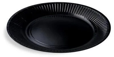 Produktbild von 40x BIONATURE Pappteller PartytellerMix rund Ø23cm fettdicht schwarz