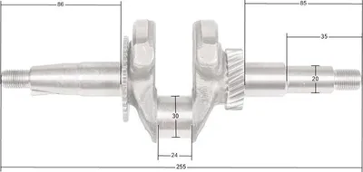 Zdjęcie produktu dla Wał korbowy Loncin LC80WB30-4.5Q LC168F-2 CZĘŚĆ ORYGINALNA 130290053-0001