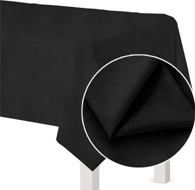Produktbild von MEBLE ODNOWA, Tischdecke, Matter Samt-Tischdecke, Rechteckig, Schwarz, 140×240 cm, Velours, Tischschutz, Elegant, Formstabil, Elastisch, Strapazierfähig, Maschinenwaschbar