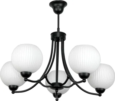 Immagine prodotto di Lampada A Sospensione Nera Classica Lampada In Vetro Bianco 15-390 Bodo